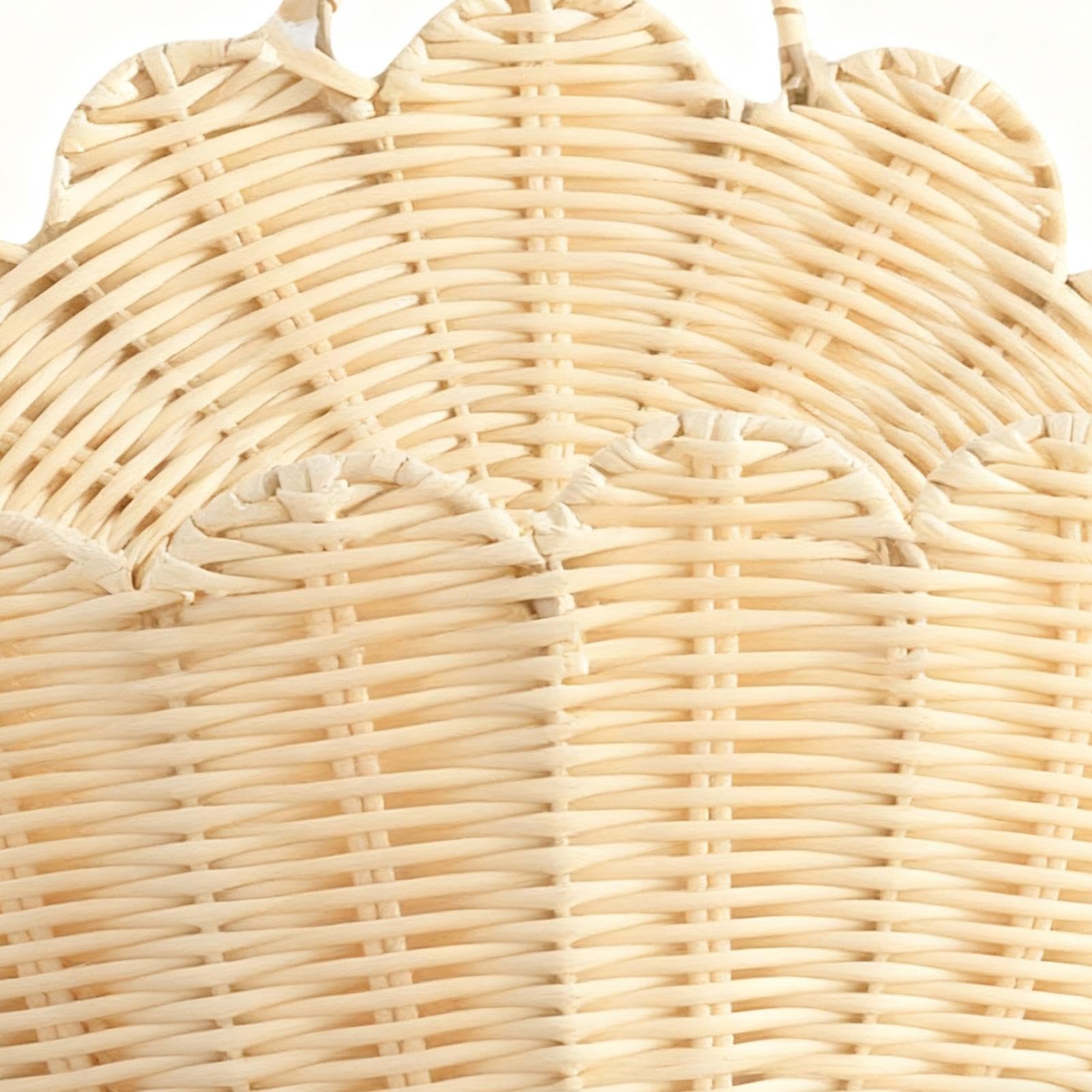 Aufbewahrungskorb aus Weide | Rustikaler Wandorganizer | Handgeflochtener, dekorativer Korb mit Muschelkanten | Für die Dekoration von Schlafzimmer, Badezimmer, Küche, Kinderzimmer, Landhausstil,