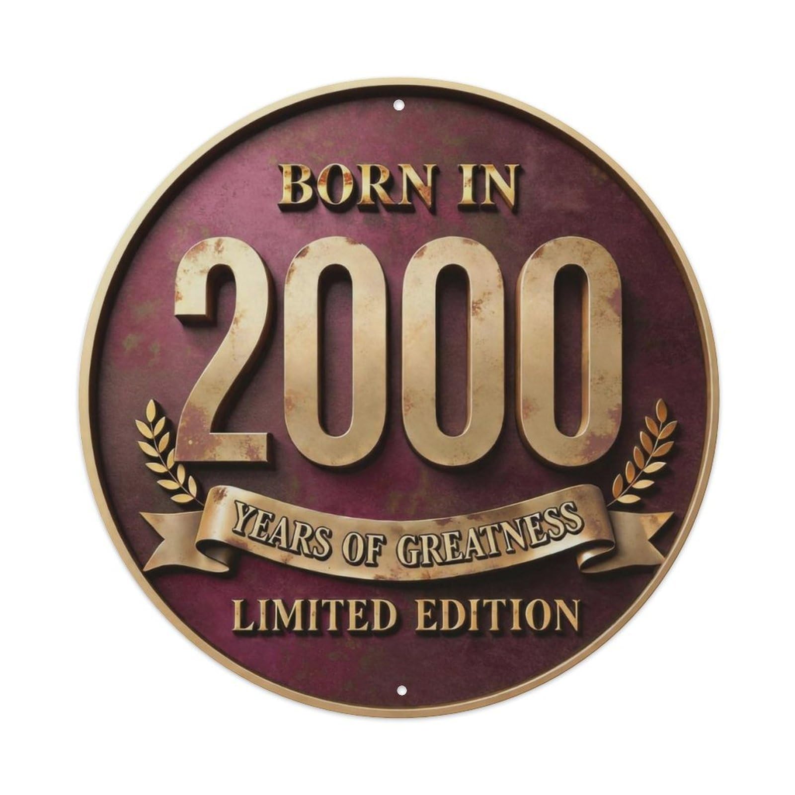 Okahys 8X8inch(20X20cm) Born In 2000 Years Of Greatness Year-Themed Birthday Gift Metal Tin Sign