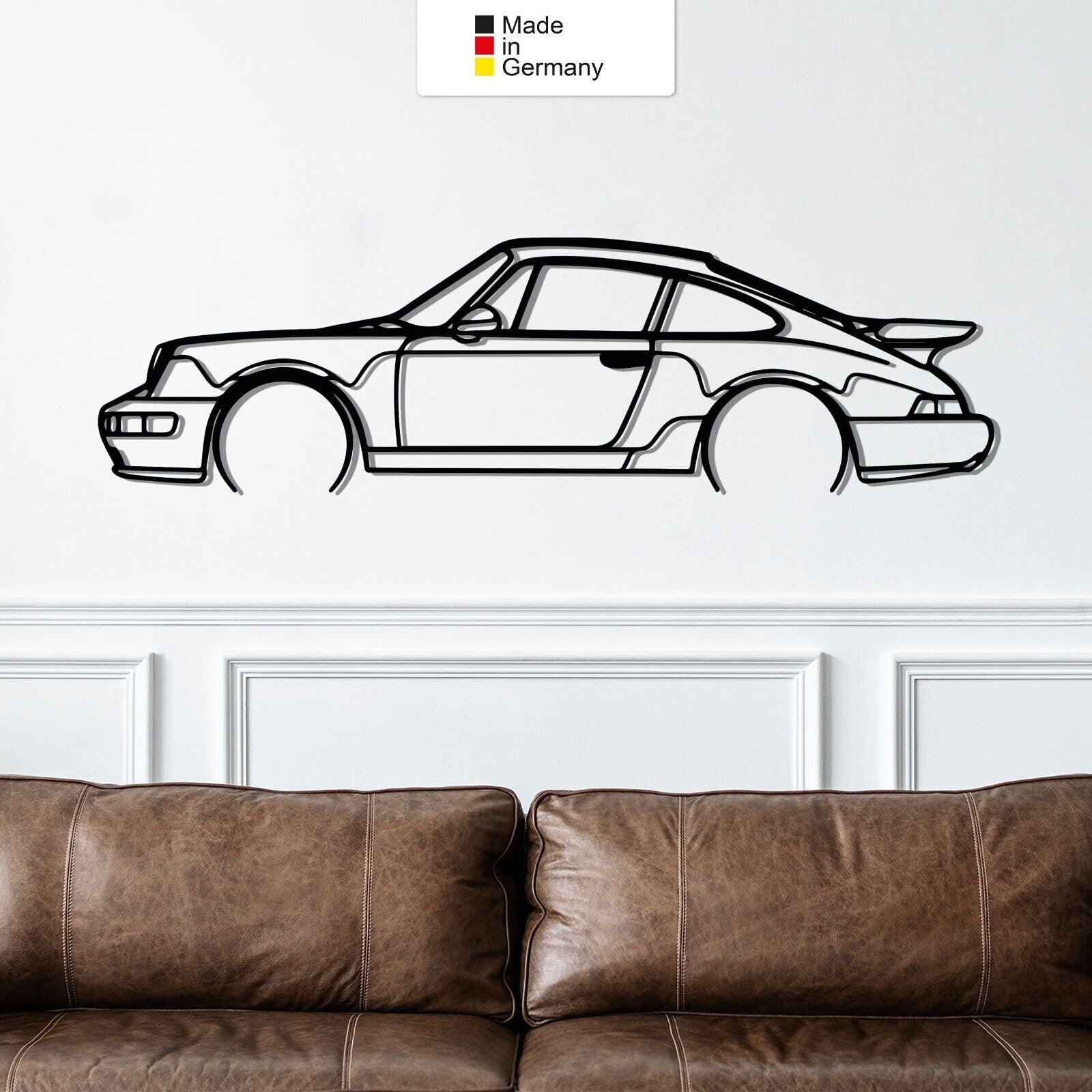 Para Porsche 964 - Cuadro de pared de metal para coche, silueta de coche, arte de pared de metal (tamaño: 100 cm)