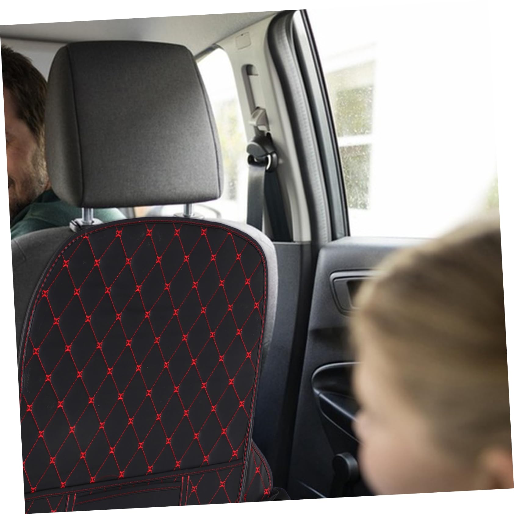 BESTOYARD 2 Stück Autositz Rückenlehnen Schutzmatten aus Pu Leder Schwarz | Rücksitze und Rückenlehnen, Einfacher Einbau, Geeignet für Geschäftsfahrzeuge und Familienautos