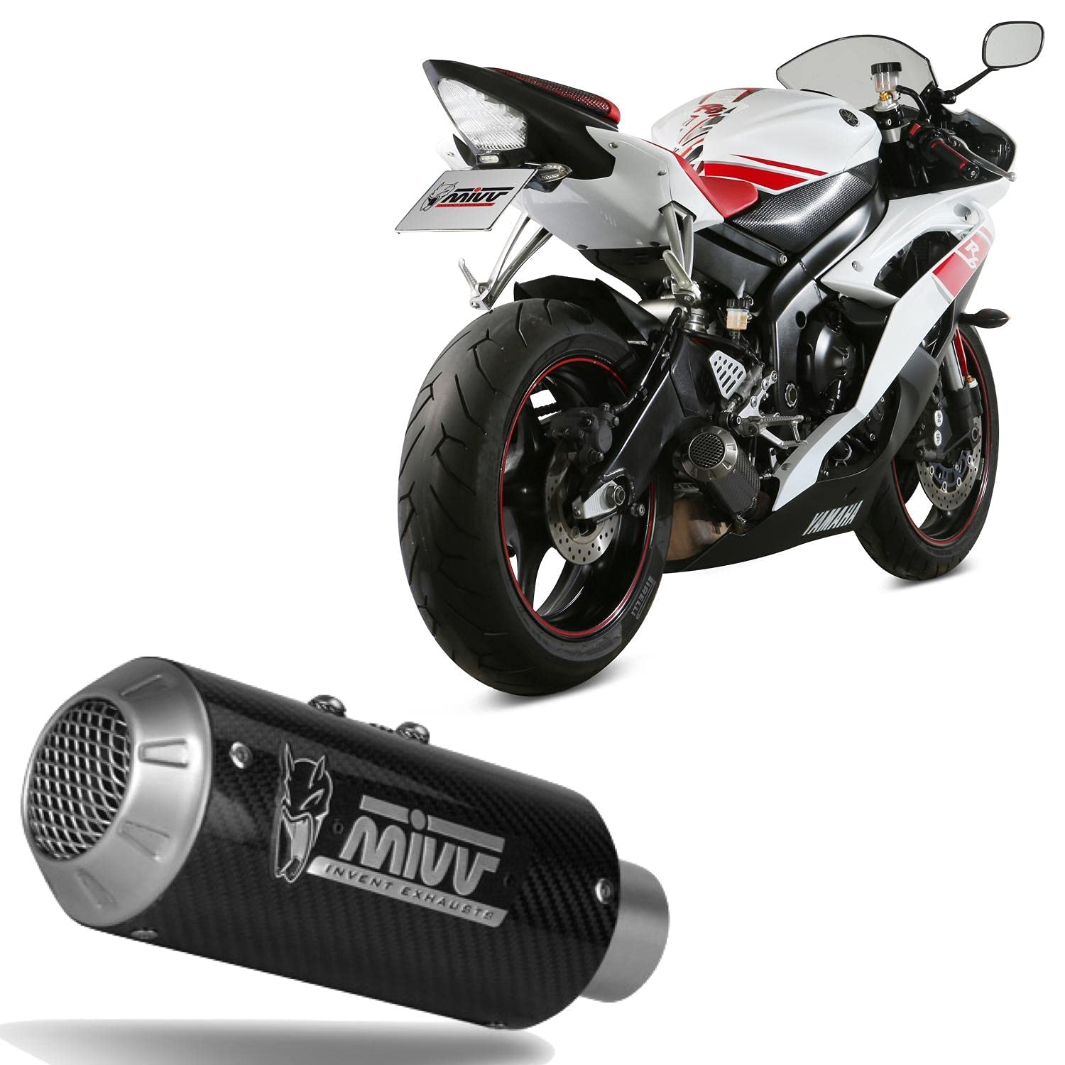 MIVV scarico mk3 carbonio compatibile con yamaha yzf 600 r6 2006 2007 2008 2009 2010 2011 2012 2013 2014 2015 2016