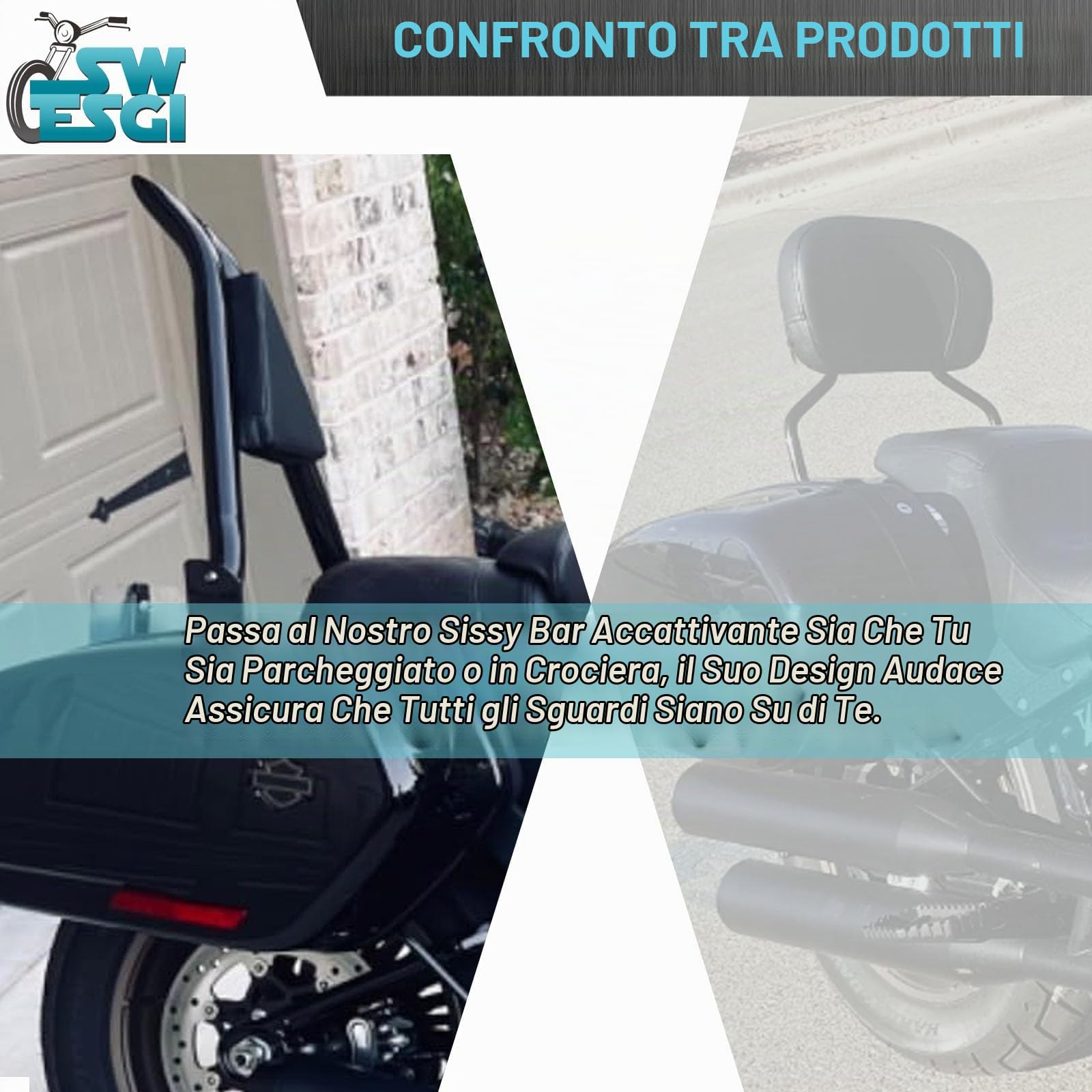 Schienale passeggero staccabile a sgancio rapido da 66 cm con aggancio Sissy Bar adatto per modelli Harley Softail Lowrider s ST FXLR FXRST FXLRS FXLRST Sport Glide FLSB Dyna Black 2018-2025