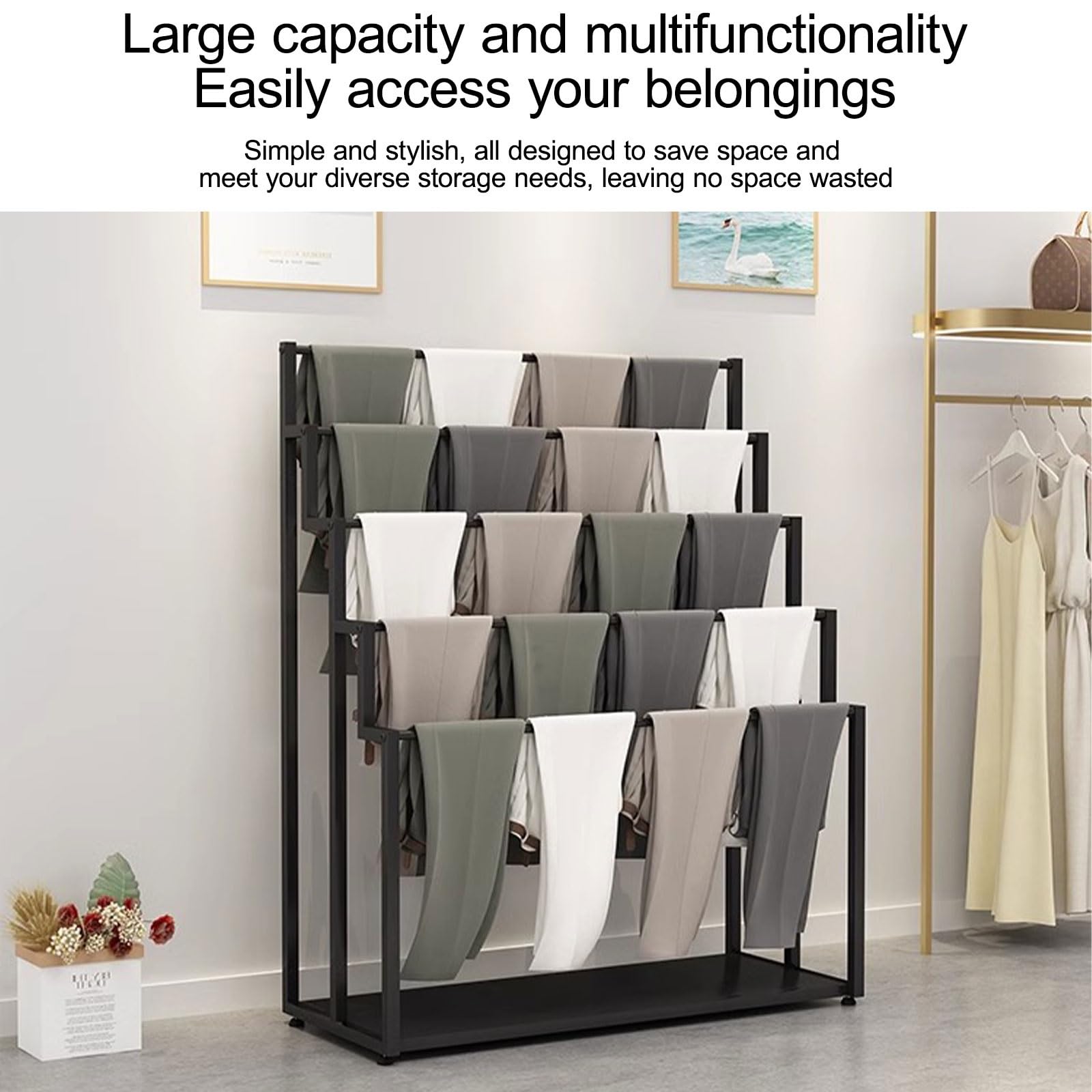 Scaffale per campioni di tende in metallo commerciale, telaio in acciaio con ruote, porta carte colorate per tessuti, finitura dorata, 80 cm, perfetto per showroom.