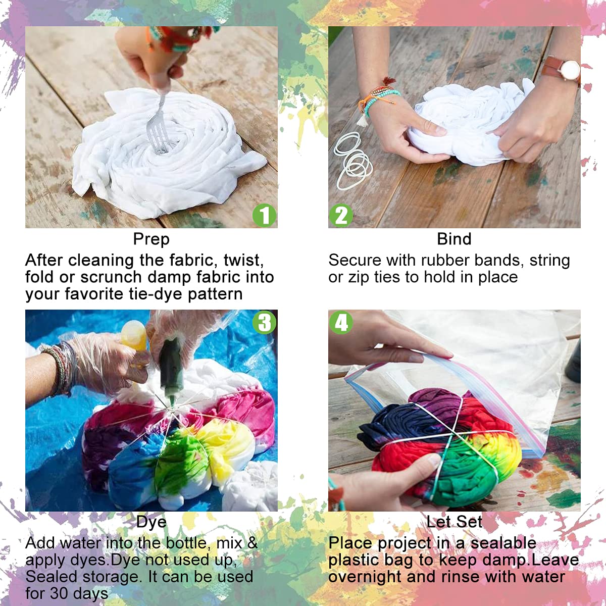 30 Colors Tie Dye DIY Kit，Te...B08J29NF5M