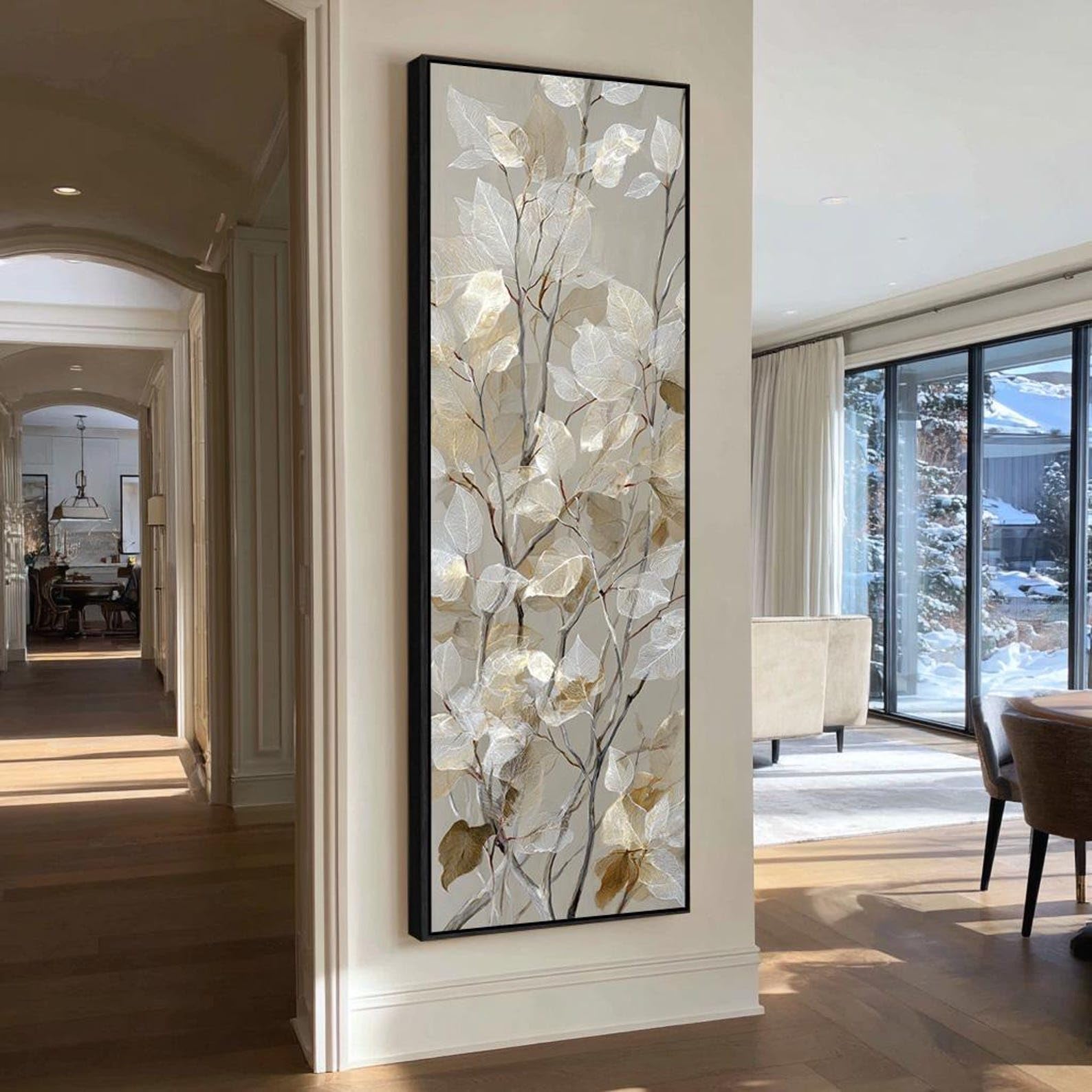 XBTYKPB Long Narrow Bird Canvas Wall Art, Tall Thin Canvas Print, Vertical Abstract Scene, Large Hallway Decor, Painting Canvas(30x90cm/Frameless)