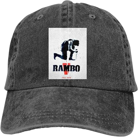 FUGVO Cool Graphic Sombreros Personalizados Black Rambo One Size Casquette Cowboy Hat