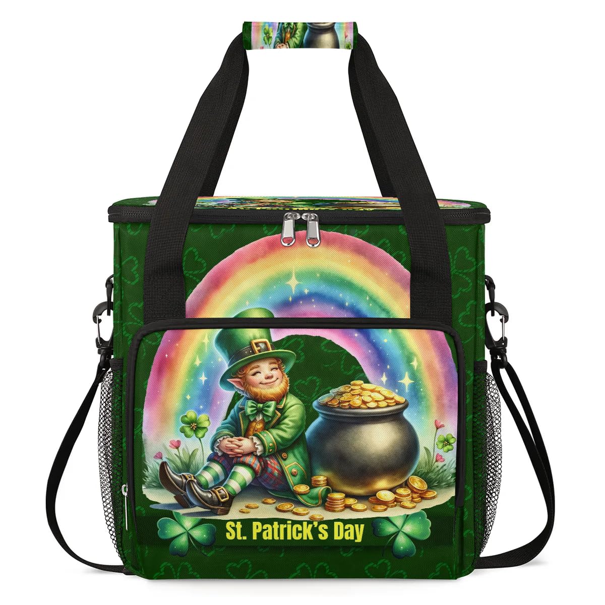 Coffee Maker Carring Bag St. Patrick's Day Man Travel Carrying Storage Tote Bag Compatible with Keurig K-Mini or K-Mini Plus Portable Single Serve Coffee Brewer Case with Pockets for K-cup Pods