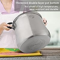 Vista 5 de Vivicreate Olla de acero inoxidable de 27.5 cuartos de galón con tapa, olla de cocción de inducción grande para pasta, sopa de hervir estofado