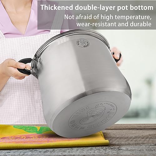 Miniatura 5 de Vivicreate Olla de Cocina de Acero Inoxidable con Tapa para Cocina a Inducción, Hervir Pasta, Estofado, Sopa, Olla de Gran Capacidad con Asas para