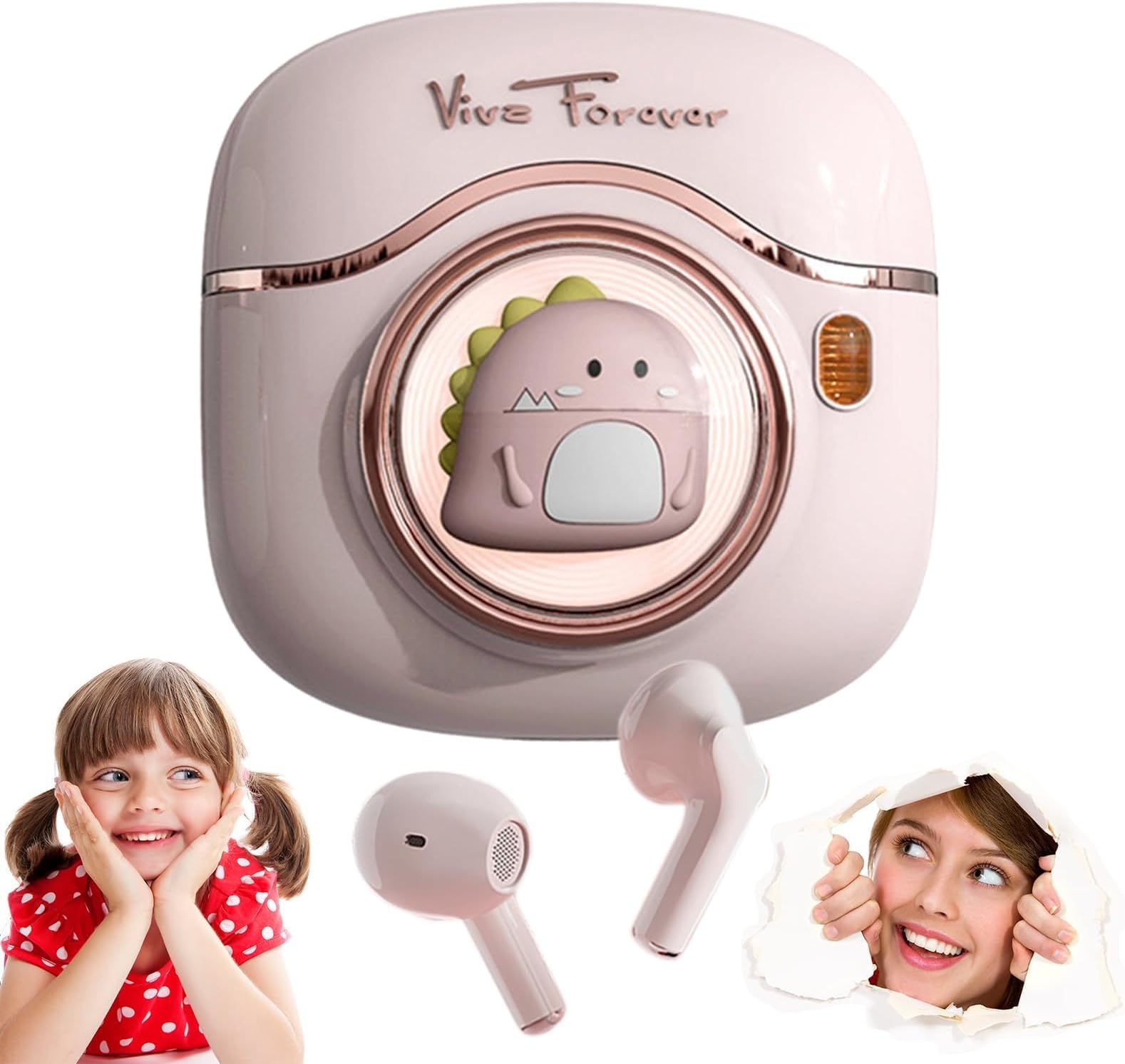 Xmenha True Wireless Cute Earbuds Bluetooth Kawaii Headphones for Girls Small Mini