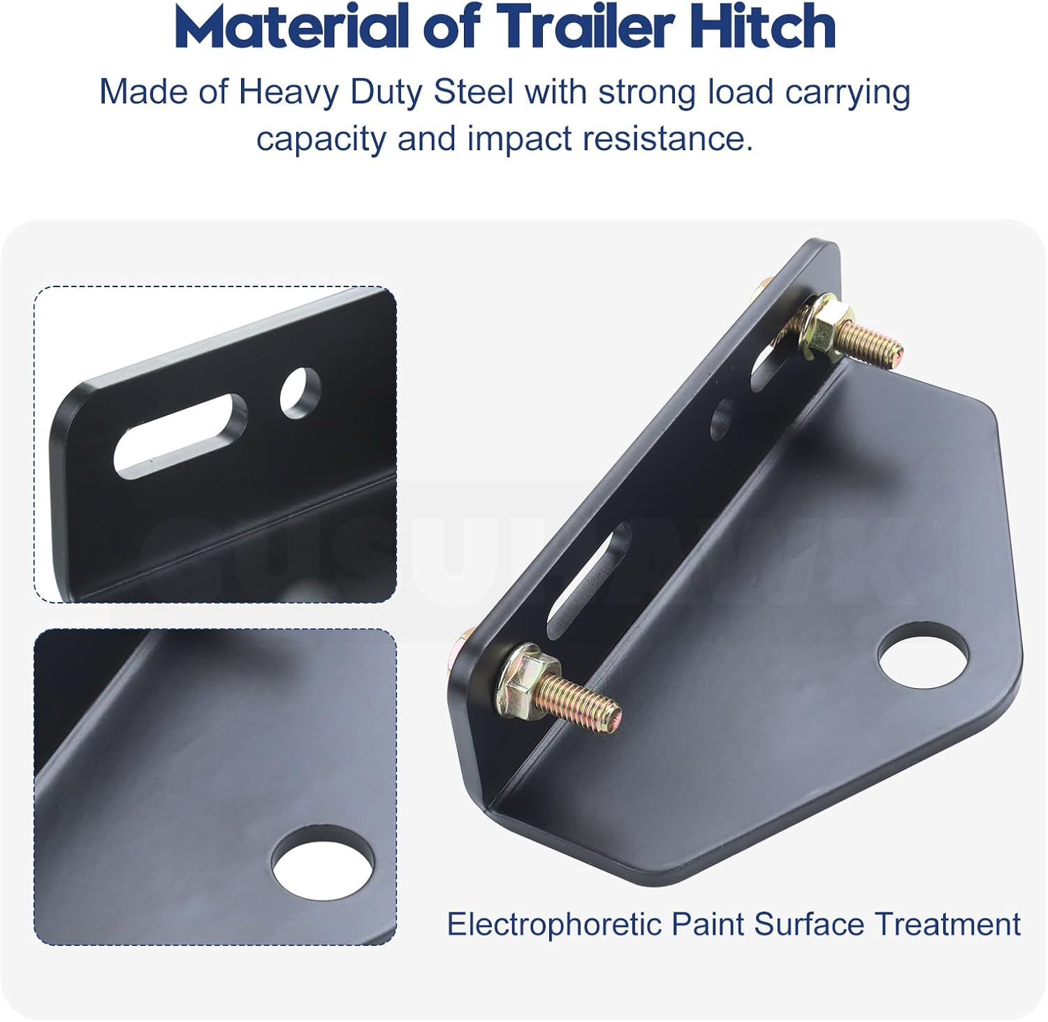 Lawn Mower Trailer Hitch with 1-7/8" Diameter, 2000 Lbs Chromed Hitch Ball and Hardware Kit for Most of Zero Turn Mowers