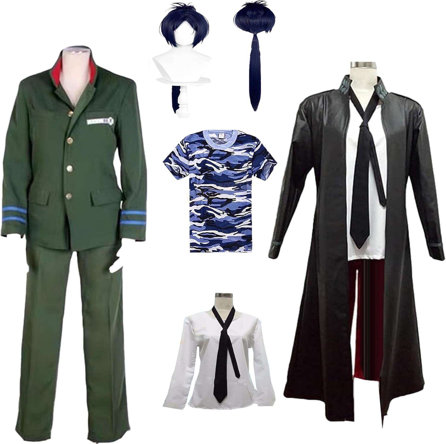 【武器ウィッグ付】リボーン 六道骸 黒曜中制服 コスプレフルセット 武器ウィッグ付】リボーン 六道骸 黒曜中制服 コスプレフルセット