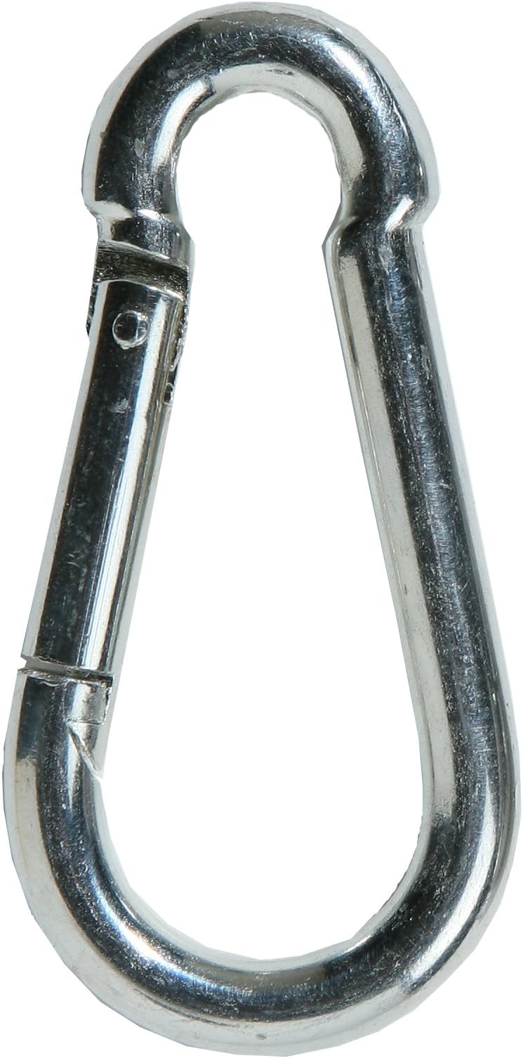 Lot De 6 Mousquetons Galvanisés - 60mm, Diamètre 6mm - Charge 160kg - Pour Escalade, Bricolage, Randonnée