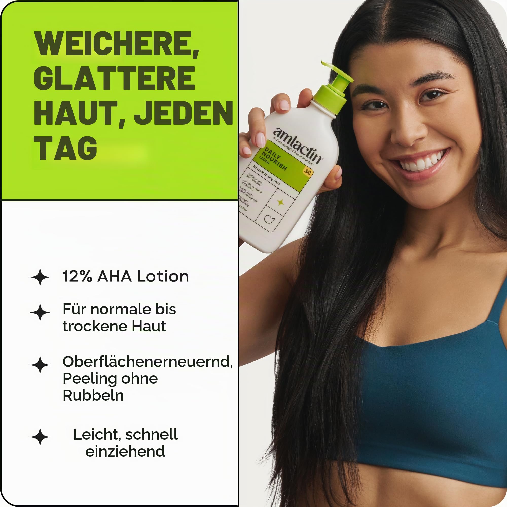 AmLactin Daily Moisturizing Body Lotion Doppelpack, (2) 224 ml Flaschen, parabenfrei