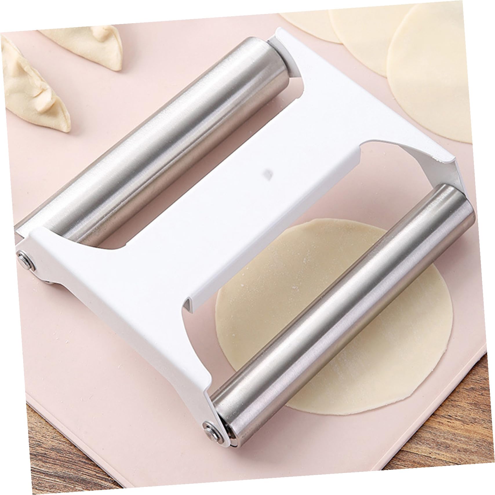 jojofuny Rodillo de Masa de Acero Inoxidable para Repostería Resistencia a Roturas y Diseño Ergonómico, Adecuado para Panaderías y Procesamiento de Pasteles