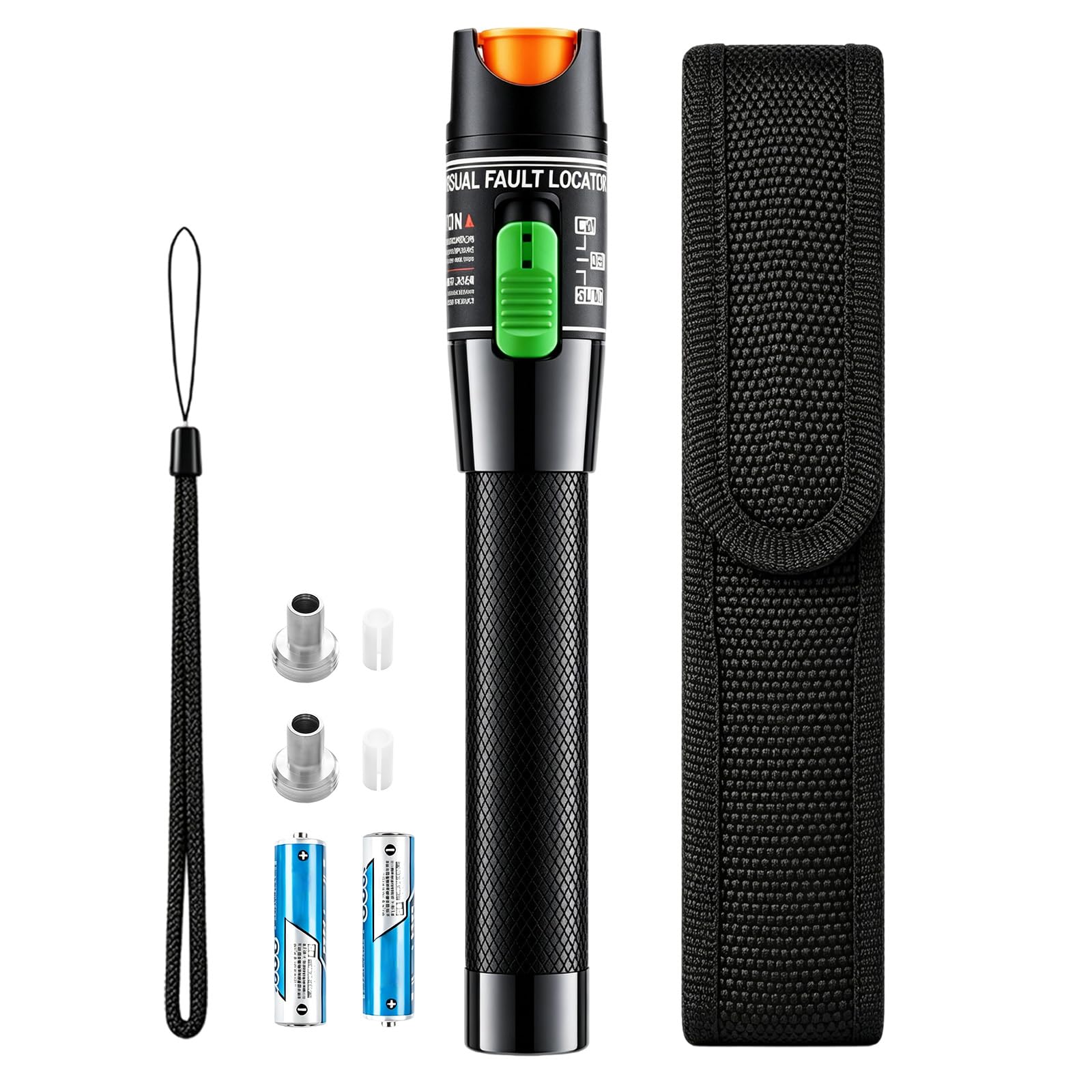 30mW Localizador Visual de Fallos, Probador de Fibra Óptica VFL, Pluma de Prueba de Cable Portátil con Interfaz Universal 2,5mm 30KM de Alcance para Cables Monomodo y Multimodo