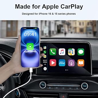 ASKUBSKU 1FT Short Car-Play Cable for iPhone 17 Air 16 Pro Max Plus, White