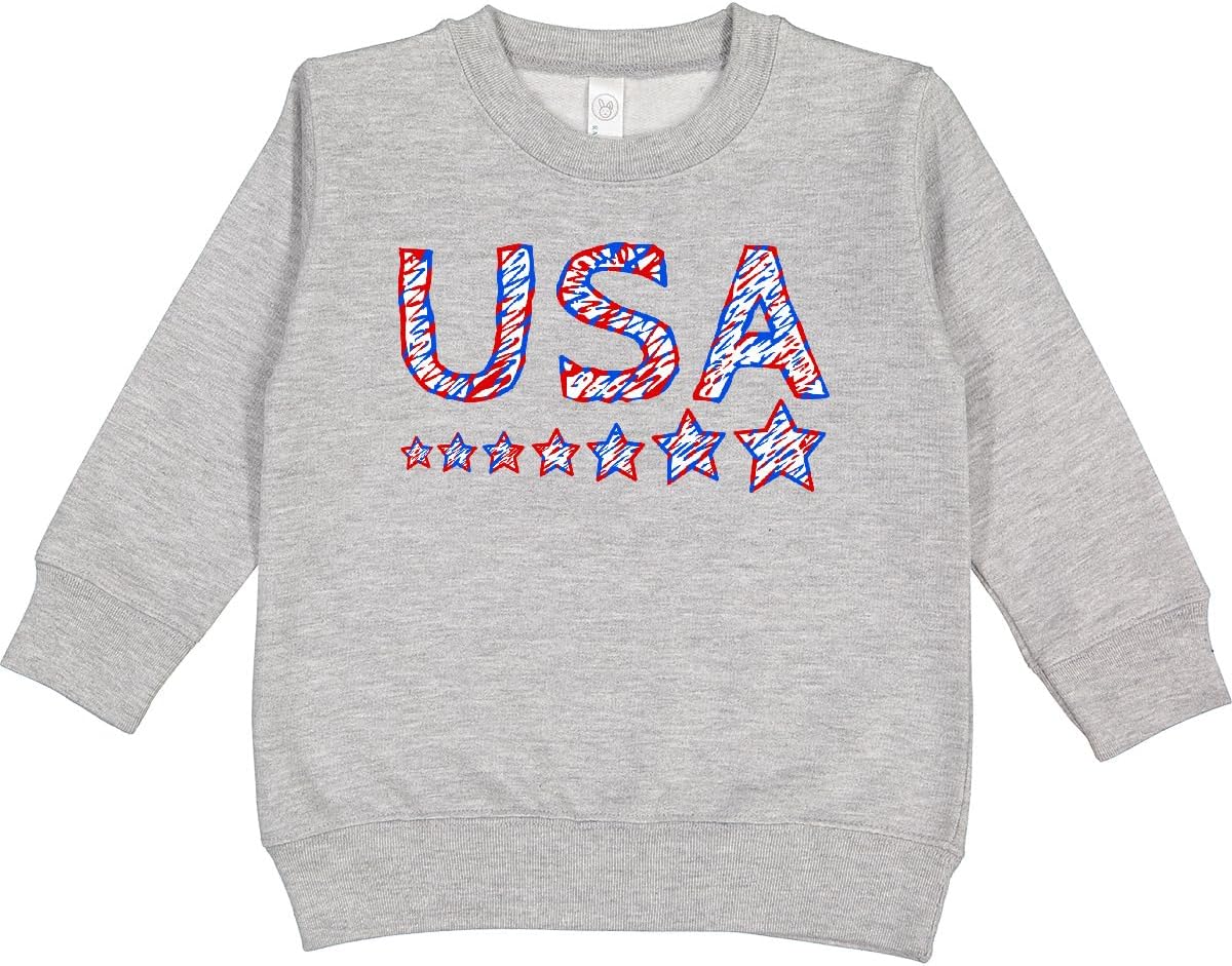 inktastic Fourth Of July USA- Red, White, and Blue Toddler Sweatshirt