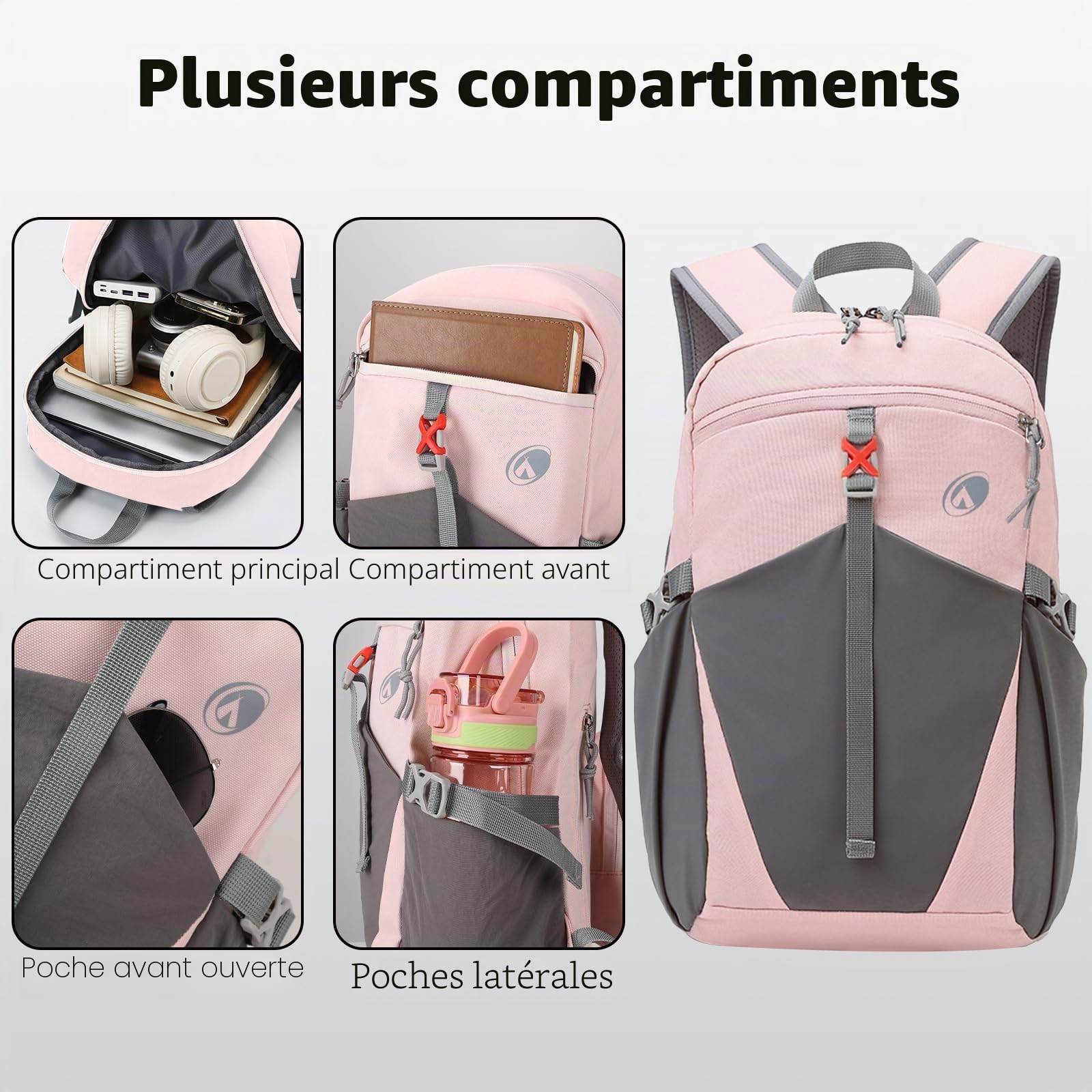 12L Petit Sac à Dos de Randonné Léger et Imperméable pour Homme et Femme, Mini Sac pour Enfant avec Sangle de Poitrine de Camping Loisir Vélo Voyage Sport de Plein Air