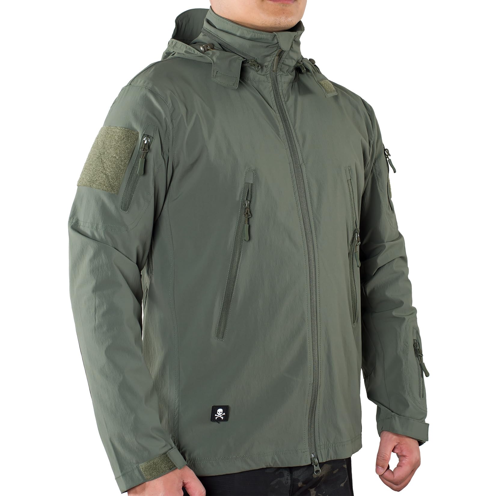 MEGE KNIGHTMens Tactical Soft Shell Full Zip Jacket Lightweight Black Army Combat Coat Special Ops Airsoft Gear