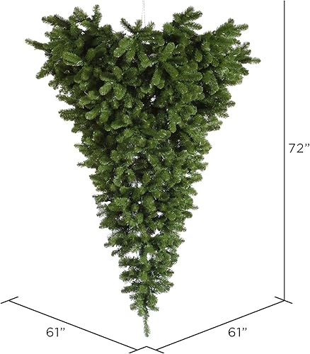 Miniatura 4 de Vickerman Árbol de Navidad artificial americano al revés de 6 pies, sin luz, árbol de Navidad sintético al revés, decoración interior de temporada