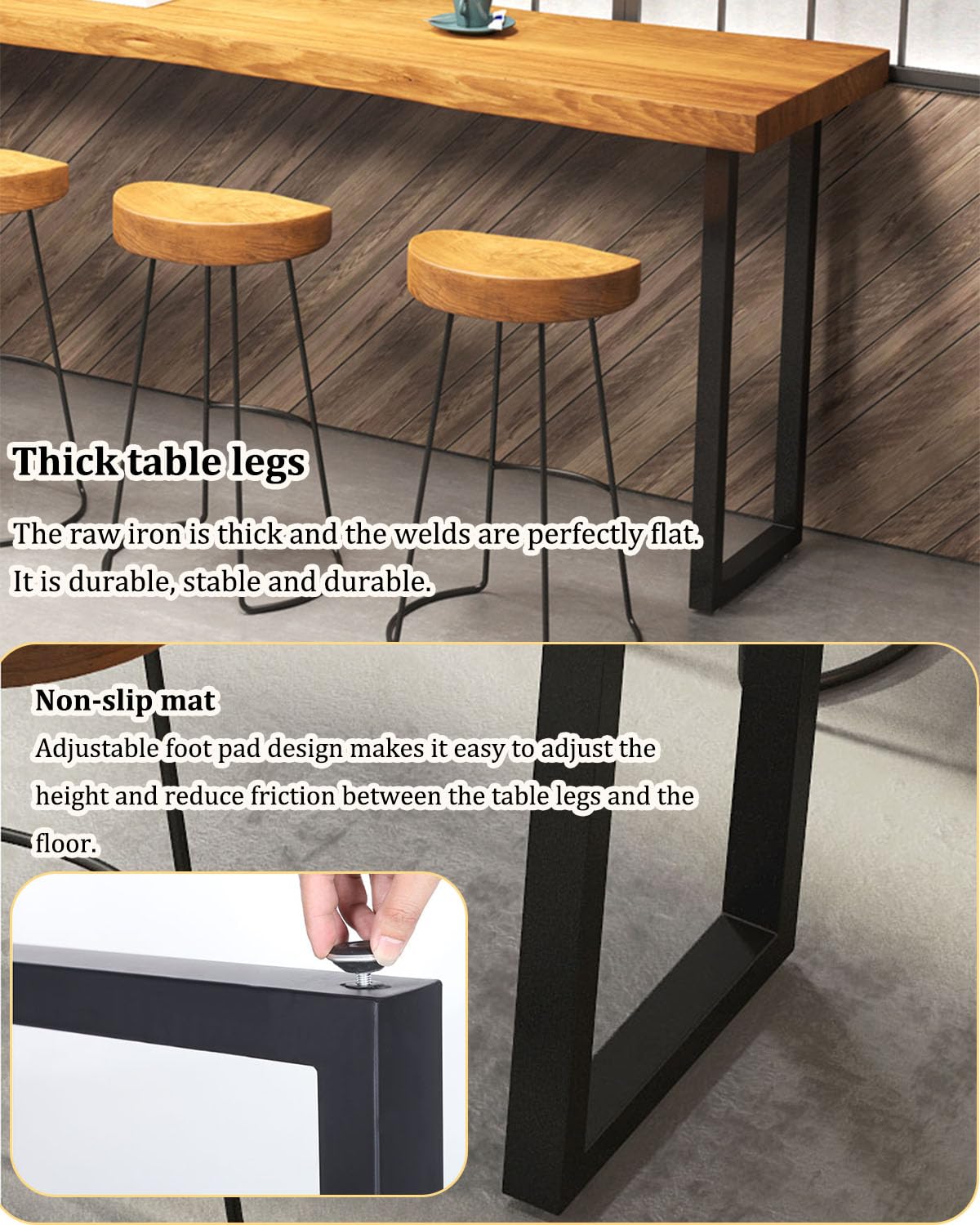 Mesa De Bar Larga Y Estrecha Mesa De Comedor Mesa De Cocina Moderna Mesa De Bar Extra Larga, Mesa De Pub Rectángulo De Madera, Patio Restaurante Mesa De Bistró Para Sala De 47.2"Lx15.7"Wx41.3"H