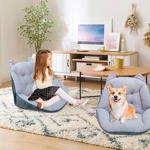 Miniatura 3 de Cojines de felpa para silla de oficina, almohadilla antideslizante con respaldo, almohada gruesa para silla cómoda para dormitorio, cojín suave para