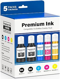 Compatible for T502 Ink Refill Bottles for Eco Tank ET-4850 ET-2850 ET-3850 ET-3760 ET-2760 ET-4760 ET-15000 ET-3950 ET-3830 ET-2980 ET-2988 4750 ET-4950 ET4850 ET2850 Printer, T502 2 Black CMY