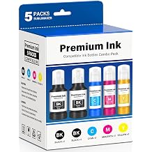Compatible for T502 Ink Refill Bottles for Eco Tank ET-4850 ET-2850 ET-3850 ET-3760 ET-2760 ET-4760 ET-15000 ET-3950 ET-3830 ET-2980 ET-2988 4750 ET-4950 ET4850 ET2850 Printer, T502 2 Black CMY