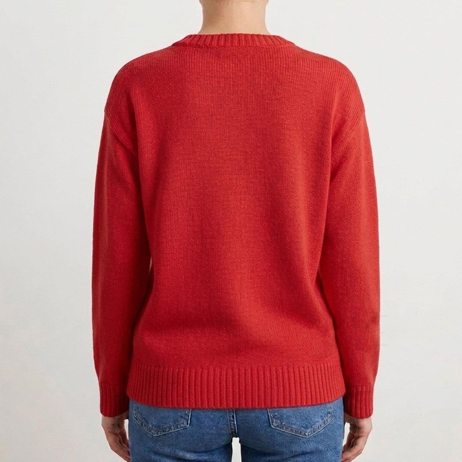 Jersey Punto Extralargo Cuello Redondo Gráfico Peces Océano Y2K Oversize