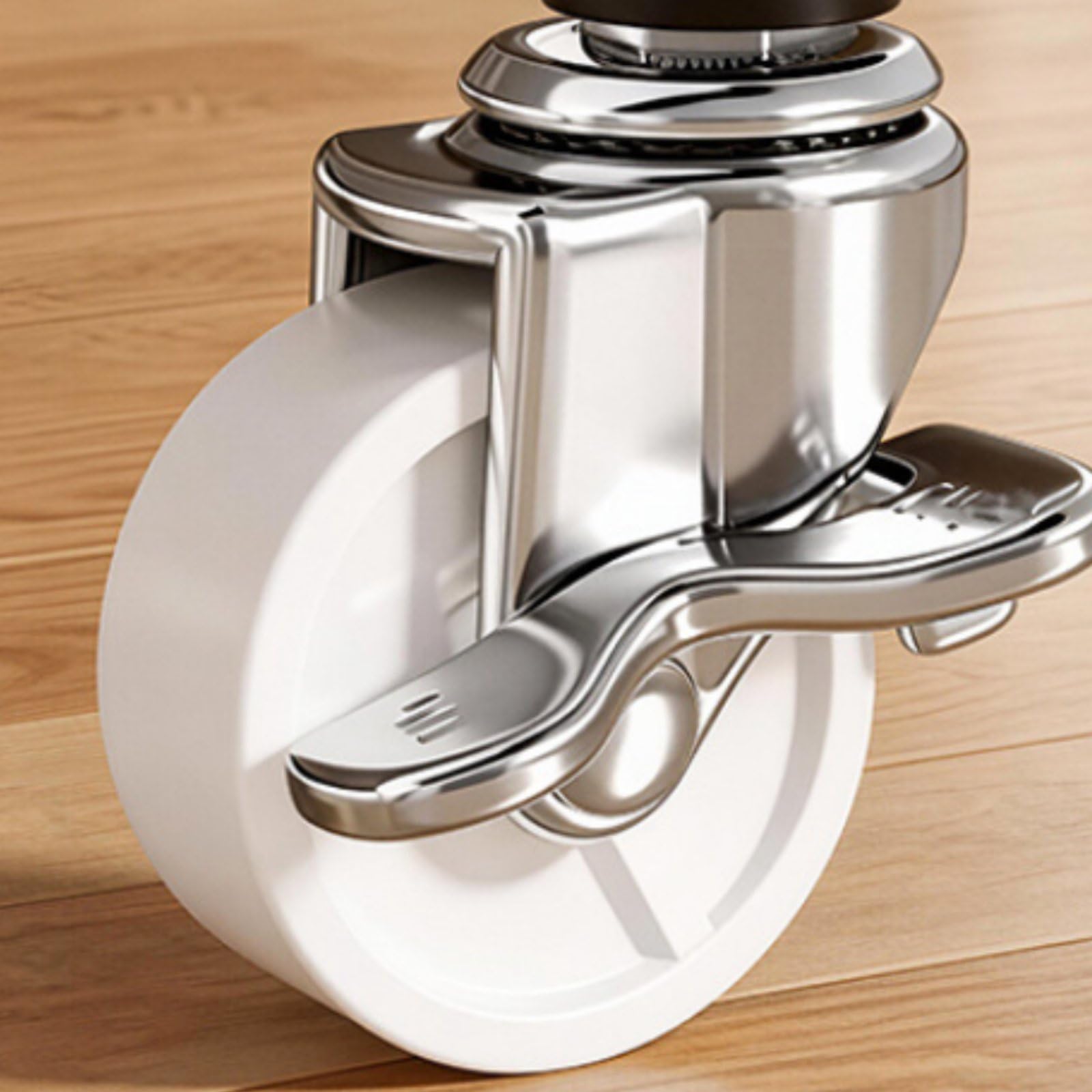 Carrello Portatutto Due Ripiani Carrello con Ruote Cestelli in Acciaio al Carbonio Struttura con Bordo Arrotondato Manico Rialzato Facile da Spostare, Beige