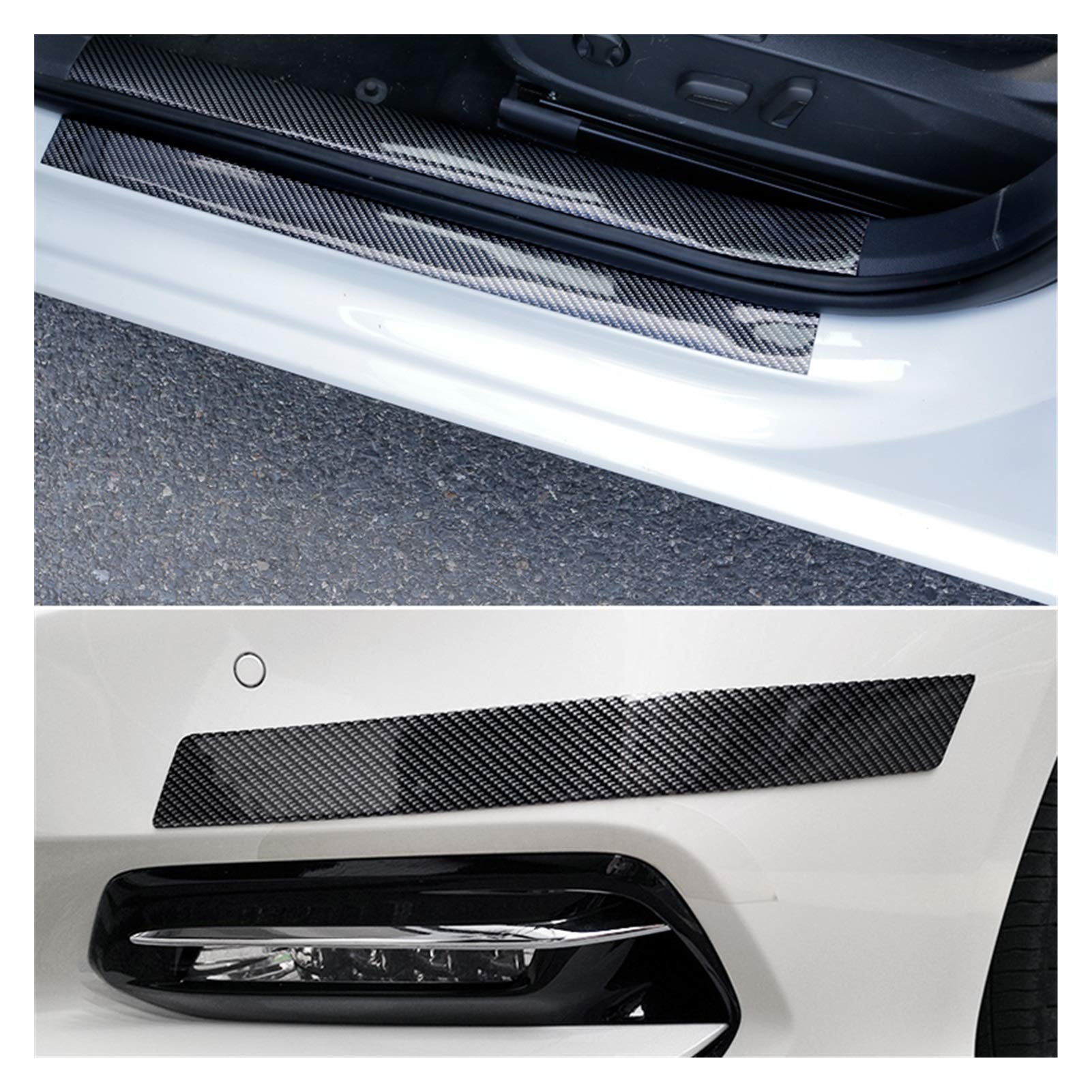 Pellicola protettiva autoadesiva in vinile, Adesivi for auto Striscia di gomma Antigraffio Protezione soglia portiera in fibra di carbonio Protezione soglia auto Pellicola paraurti Adesivo for auto St