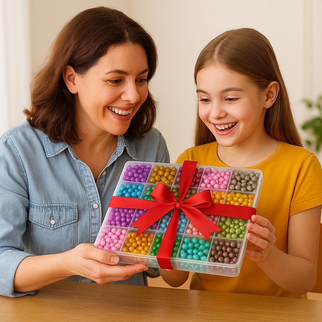 Kit de cuentas de vidrio para hacer joyas, juego de 3 cajas de 24 colores cada uno, 3000 cuentas redondas coloridas para manualidades, pulseras, collares, aretes, llaveros, cuentas de cristal