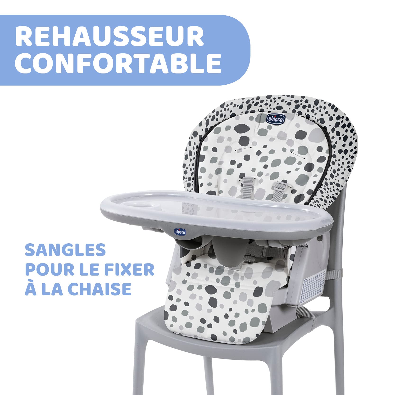 Chicco Polly Progres5 Chaise Haute Évolutive, Convertible en Transat et Rehausseur pour Bébé, Réglable de la Naissance à 3 ans (15 kg), avec 4 Roues, Fermeture Compacte - anthracite