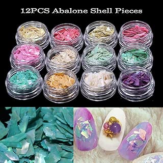 Lookathot 12 Boxes Nail Art Stickers Decals Abalone shell pieces Colorful Pearl Metallic Studs Rhinestones Manicure DIY Decoration Tools - coolthings.us