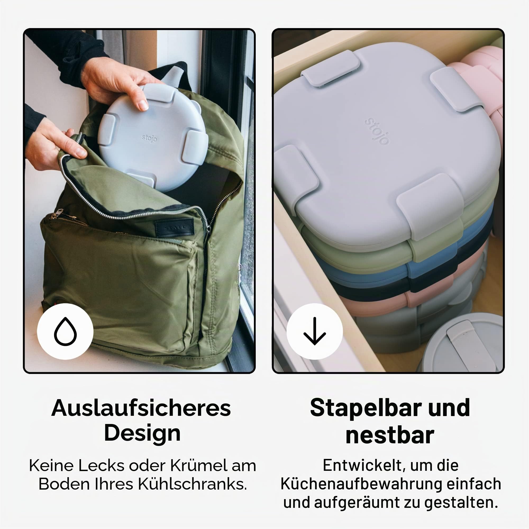 Stojo Faltbare Schüssel – Carbon, 1020 ml – wiederverwendbare Silikonschüssel für heiße und kalte Speisen – perfekt für Reisen, Mahlzeitenvorbereitung, Mittagessen zum Mitnehmen, Camping und Wandern