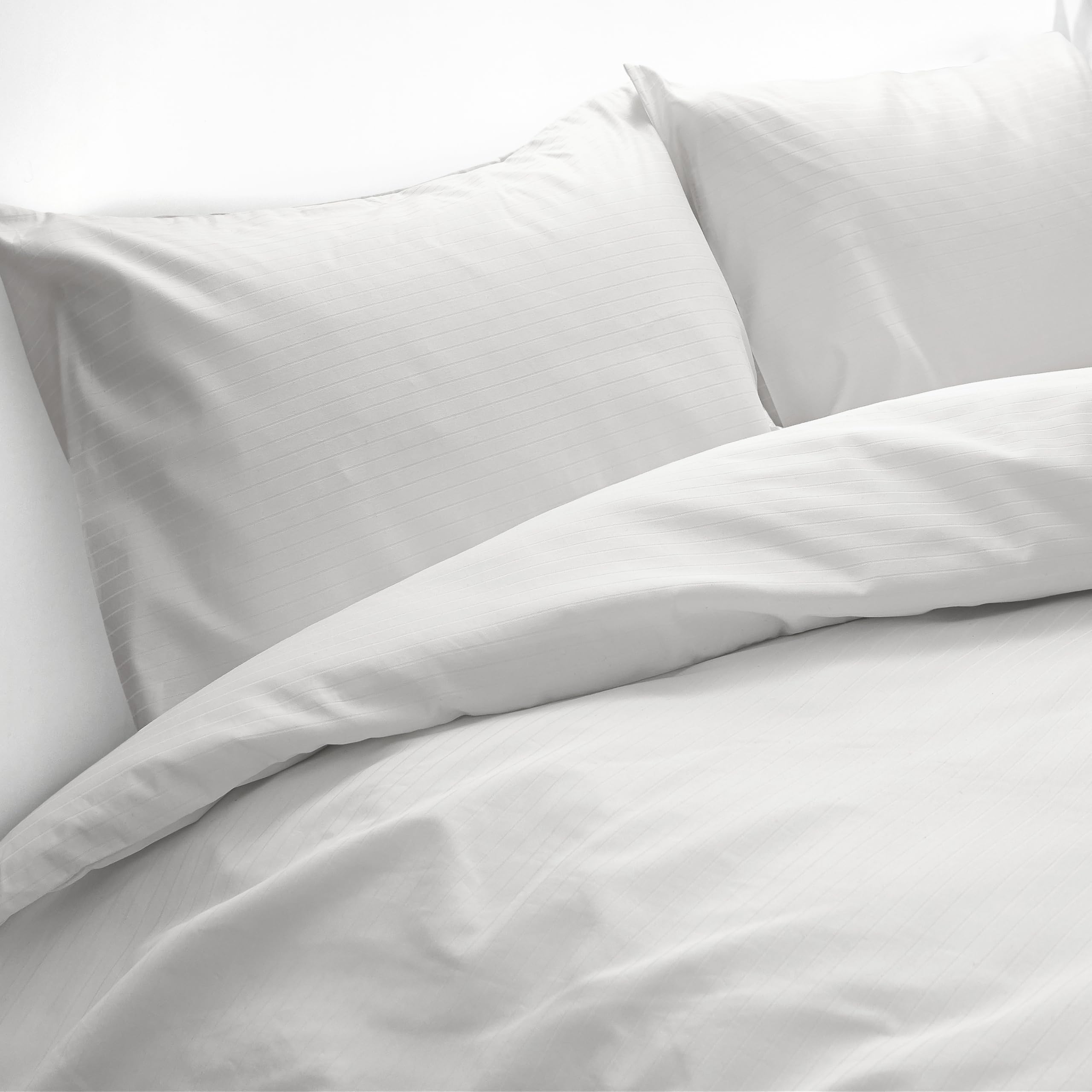 Emma Barclay Grosvenor - 1000 Thread Count Pin Stripe Pillowcase (Pair) in White - Pillowcase Pair