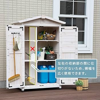 Amazon | 住まいスタイル 三角屋根 木製収納庫 (L) (幅106×奥行