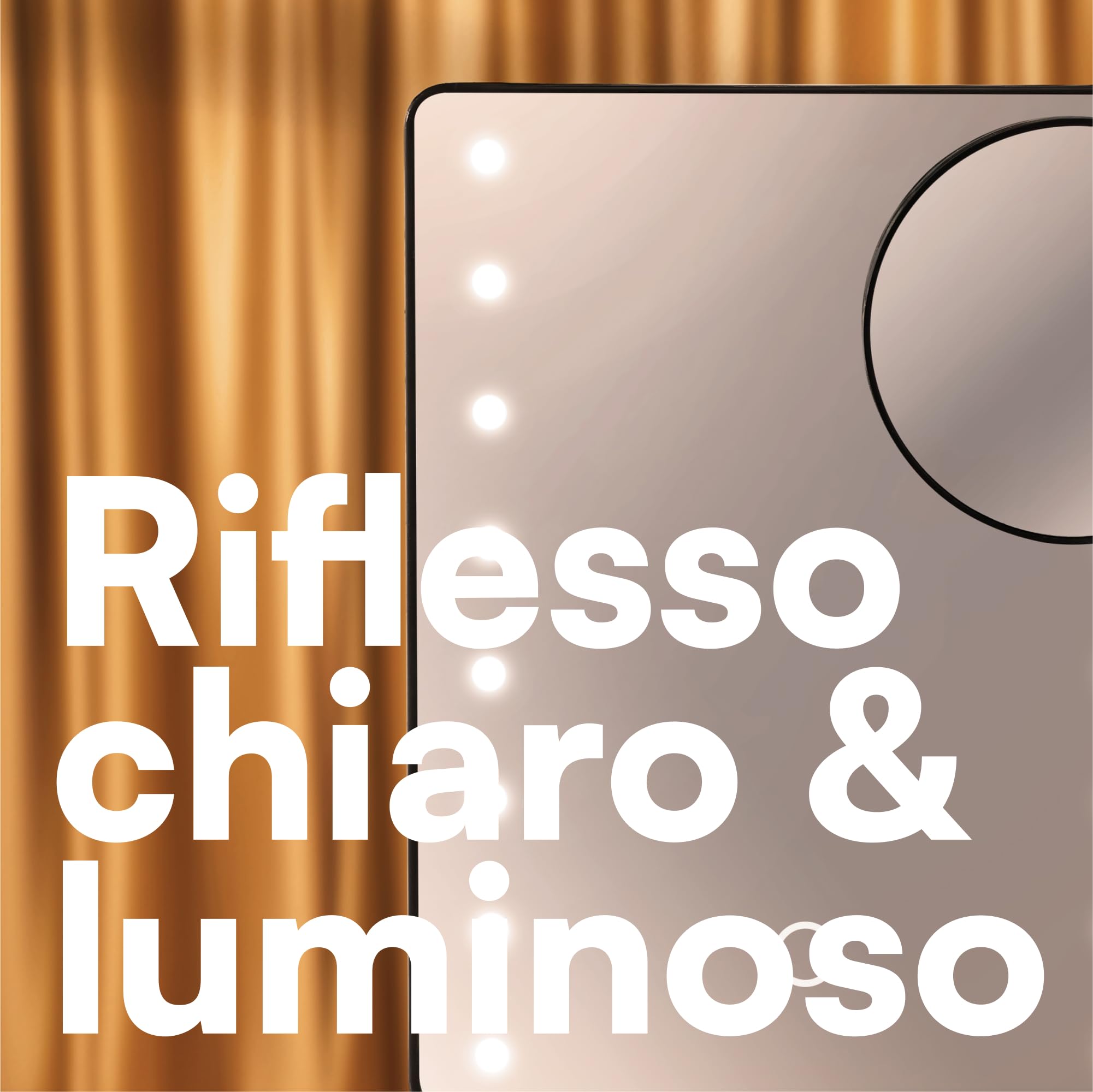 H&S Specchio Trucco con Luci LED Luminose - Specchi Regalo Donna e Uomo Regolabili - Specchio Makeup Rotondo a Punti di Ingrandimento 10x - Specchietto con Luce Trucco