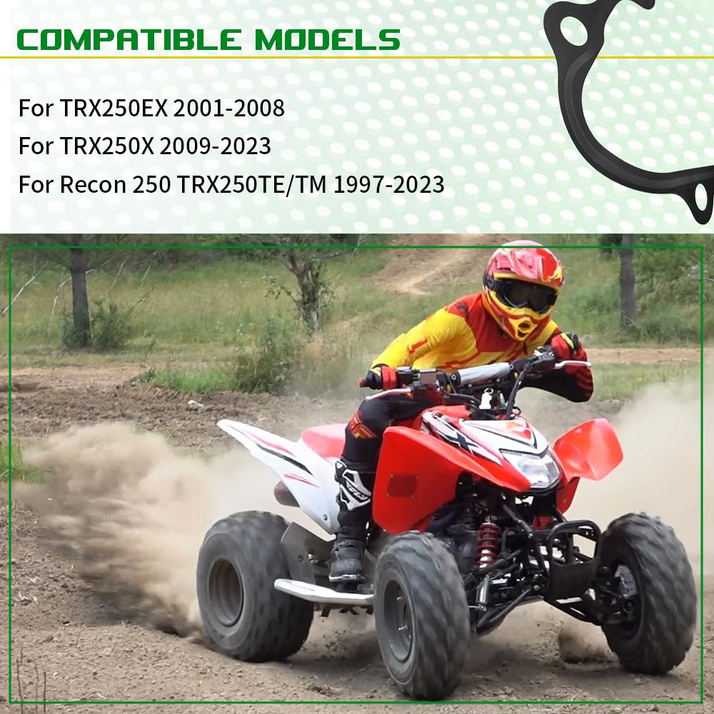 Complete Gasket Kit Set & Spark Plug Compatible with Honda TRX250X Recon 250 TRX250TE/TM 2009-2023 TRX250EX 2001-2008