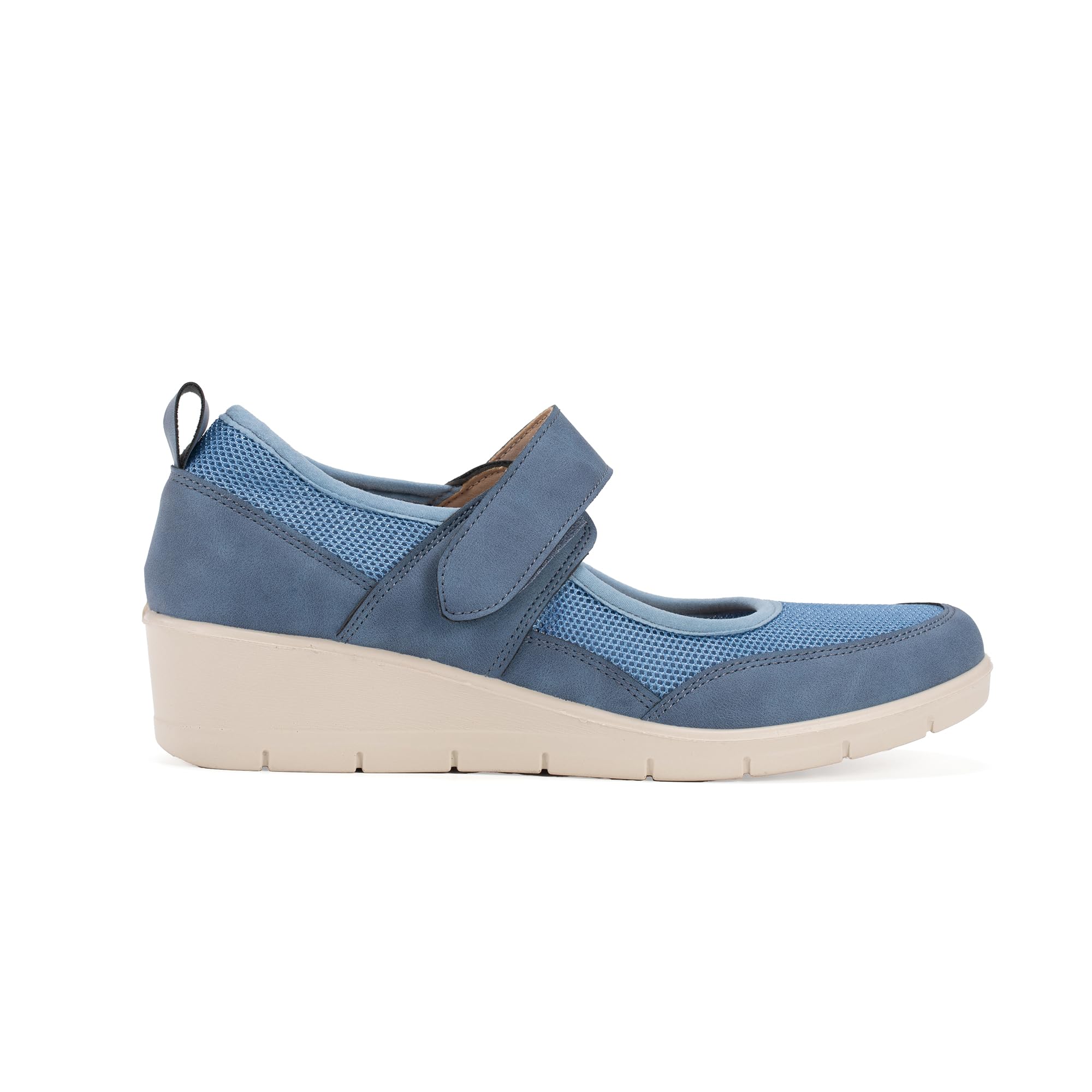 JOMIX Mocassins Femmes Compenseés avec Scratch Respirant Chaussure de Marche à Talon Décontracté pour Femme