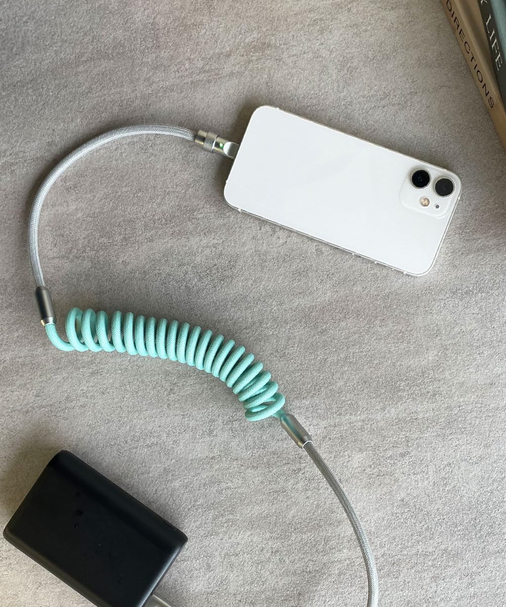 Amazon.co.jp: USBケーブル スパイラル バイカラー 充電ケーブル 充電