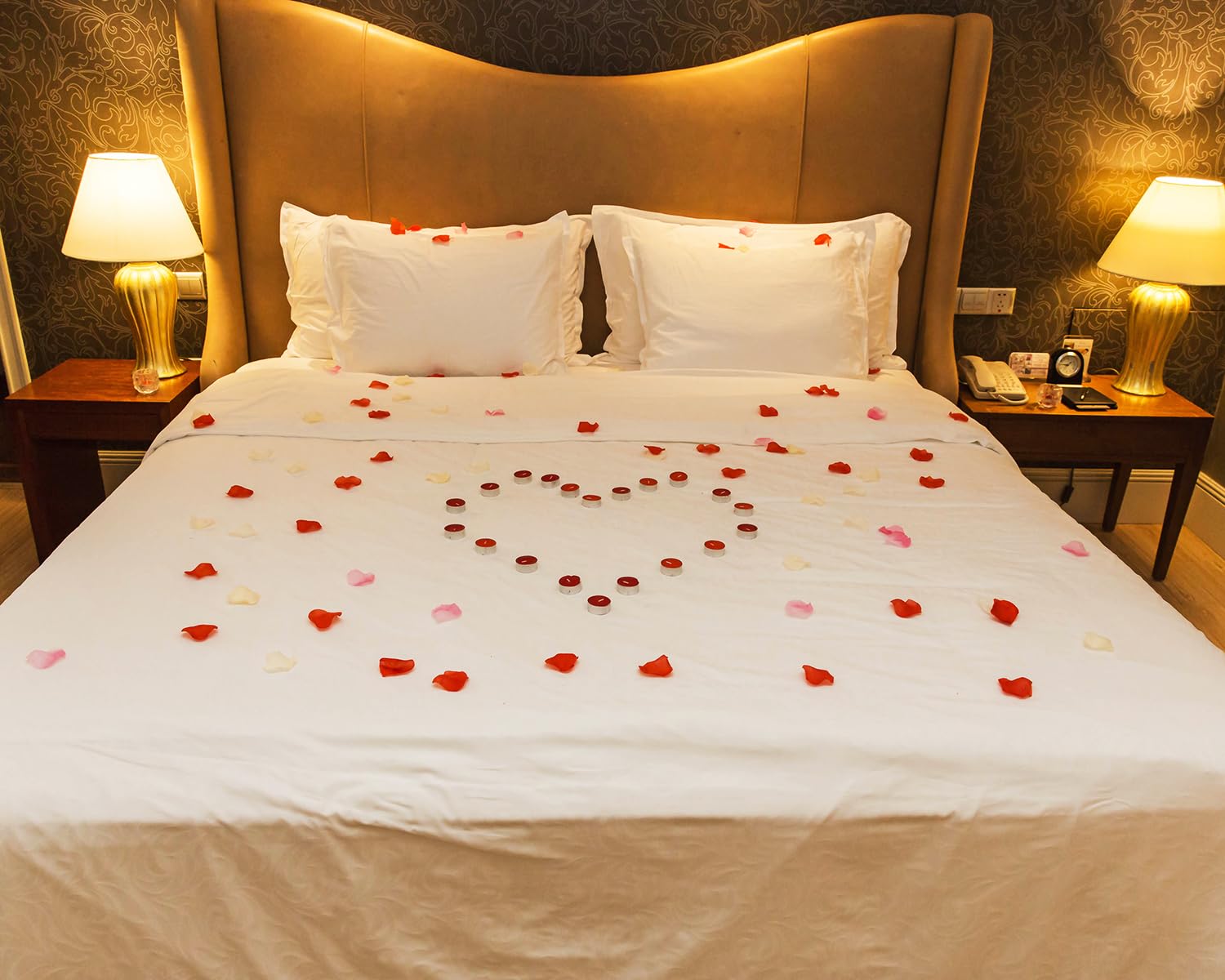 ONLYKXY 500 coriandoli in tessuto artificiale a forma di rosa, decorazione per tavolo, matrimoni, matrimoni, feste, eventi, San Valentino, colore rosso