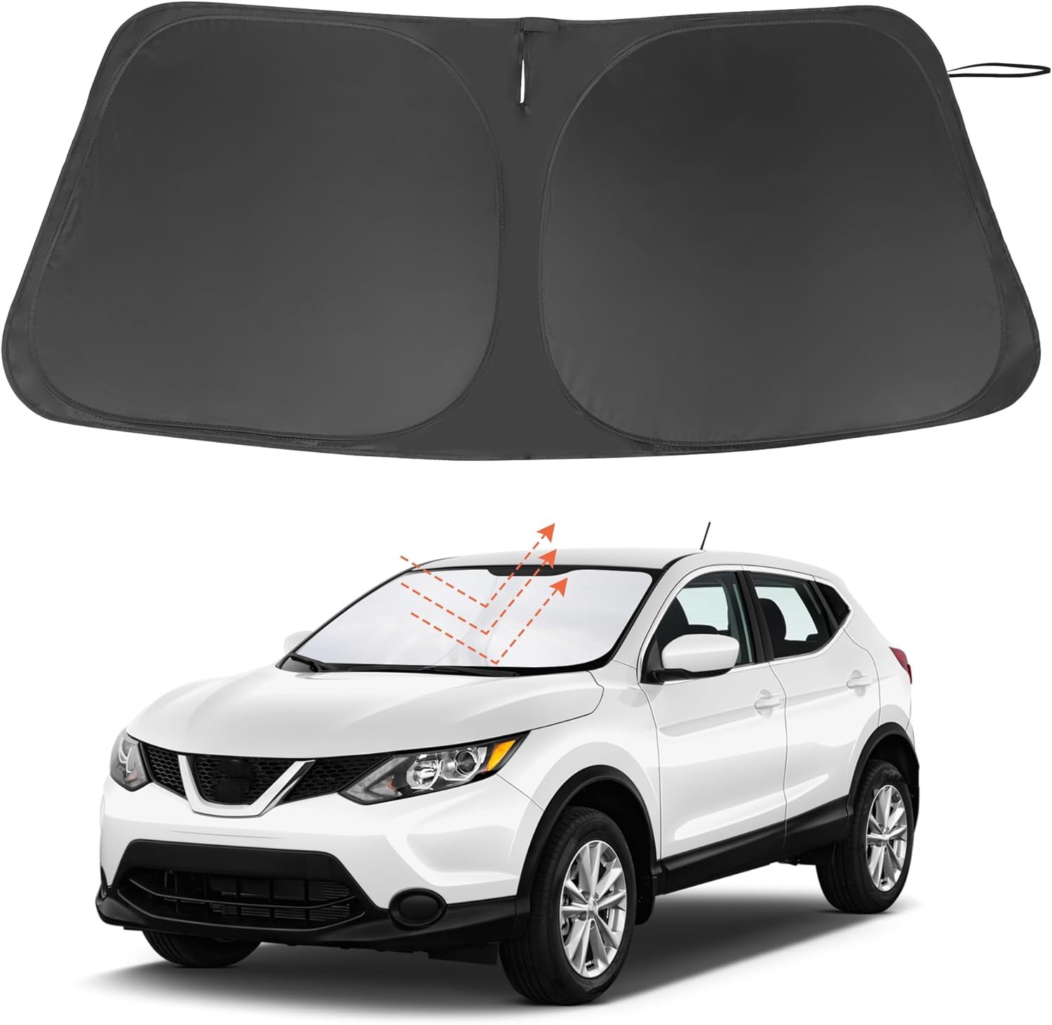 Windshield Sun Shade Custom Fit for 2017-2024 Nissan Rogue Sport (Not for Rogue) Accessories Foldable Sunshade Sun Blocker Protect Car from Sun Rays & Heat Damage Keep Car Cooler Fit Nissan Rogue Sport 2017-2024