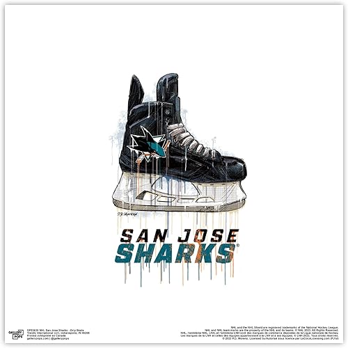 Trends International Gallery Pops NHL San Jose Sharks - Póster de pared de patín de goteo, 12.00 x 12.00 pulgadas, versión sin marco