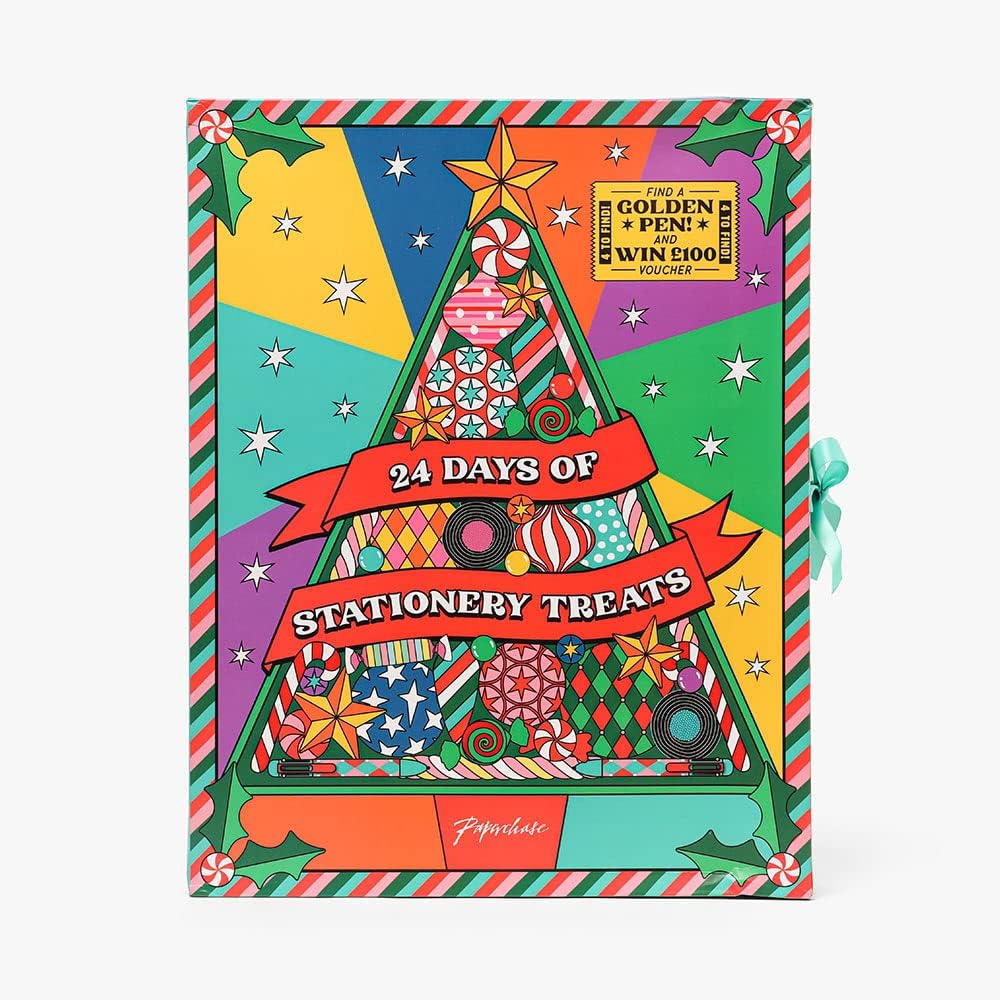 Paperchase Stationery Christmas Advent Calendar 2021, 24 Days of Stationery Treats