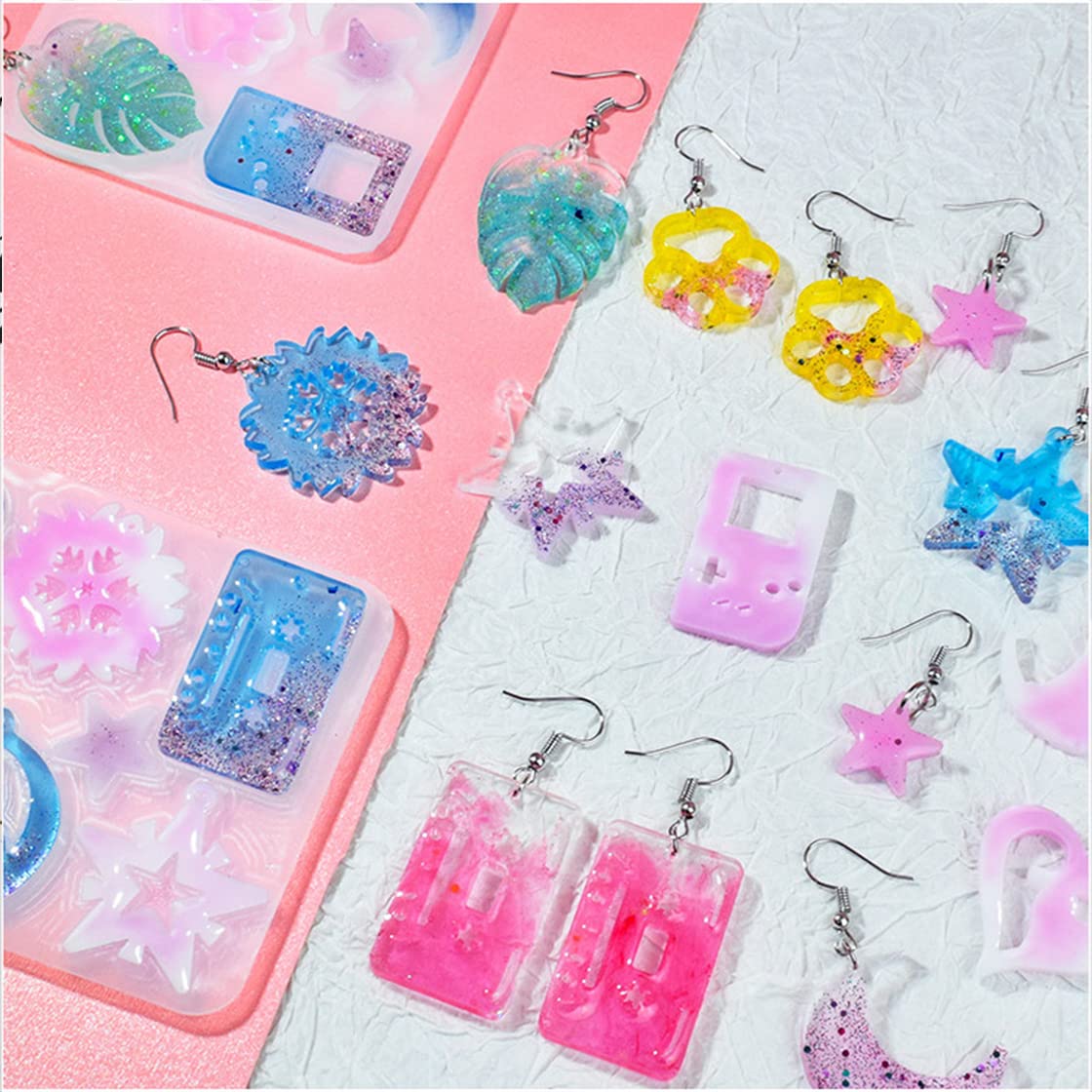 DKDDSSS 155 PiècesMoules en Résine pour Boucles d'Oreilles, Moule Silicone R DKDDSSS 155 PiècesMoules en Résine pour Boucles d'Oreilles, Moule Silicone R