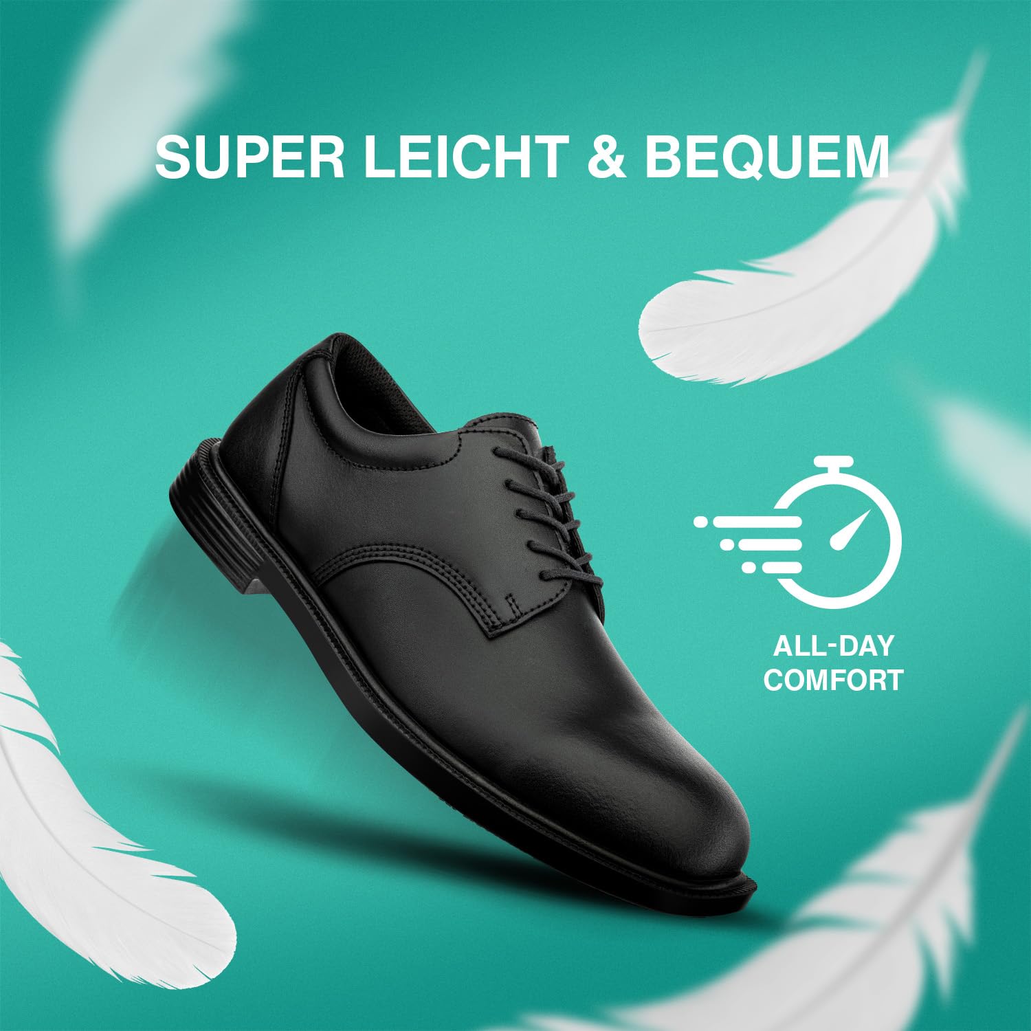 ALBATROS Eaton Rutschhemmende Berufsschuhe – rutschfeste, O1 Arbeitsschuhe für Damen und Herren, sehr leicht - Non-Slip Schuh – ideal für Alltag, Beruf und Catering Schwarz