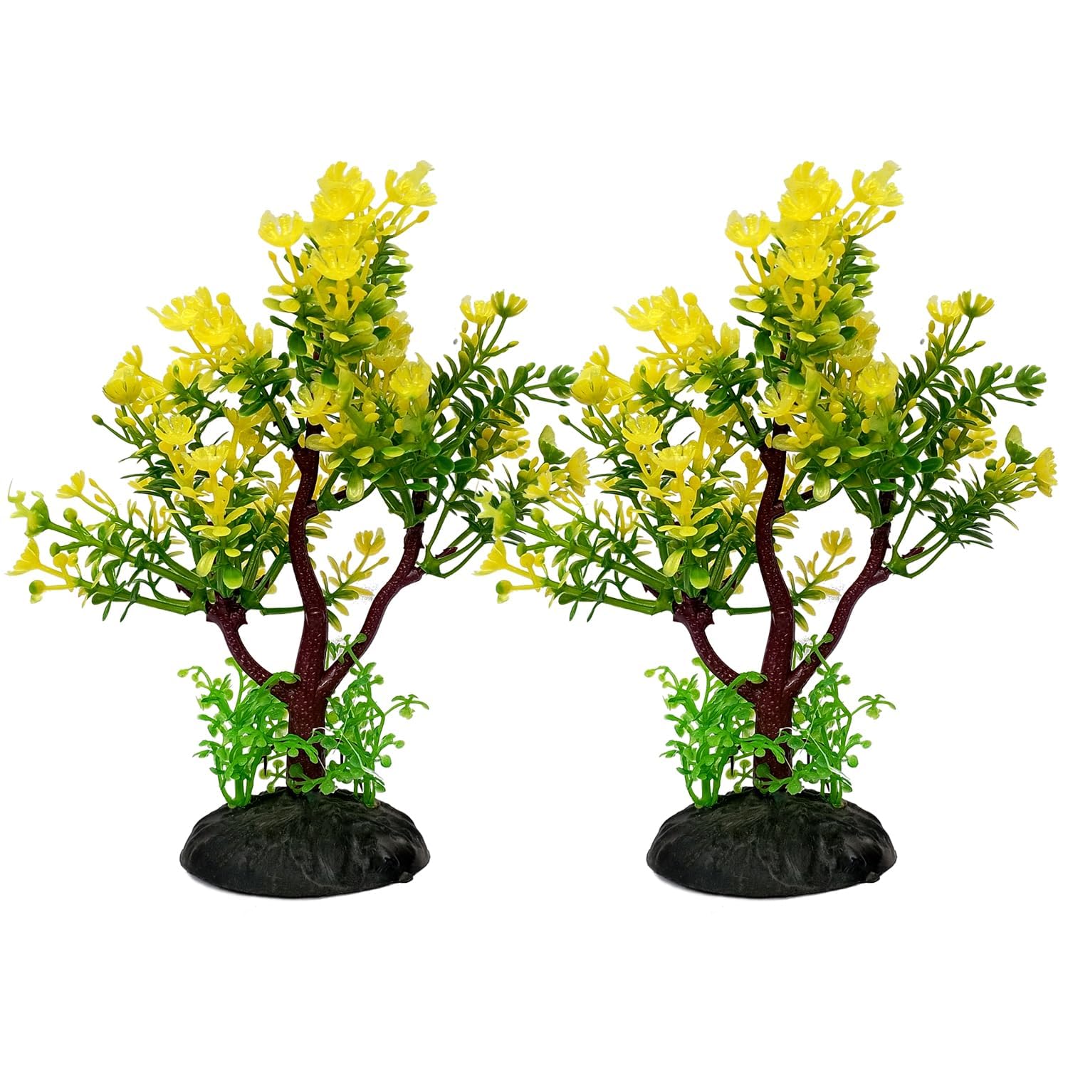 VENUS AQUA Plastic Plants for Aquarium Decorations Aquarium Plant (Size: 14x8x19 cm) Color (Green-Yellow, Pack of 2) (B0852M2CVQ) Amazon Price History, Amazon Price Tracker