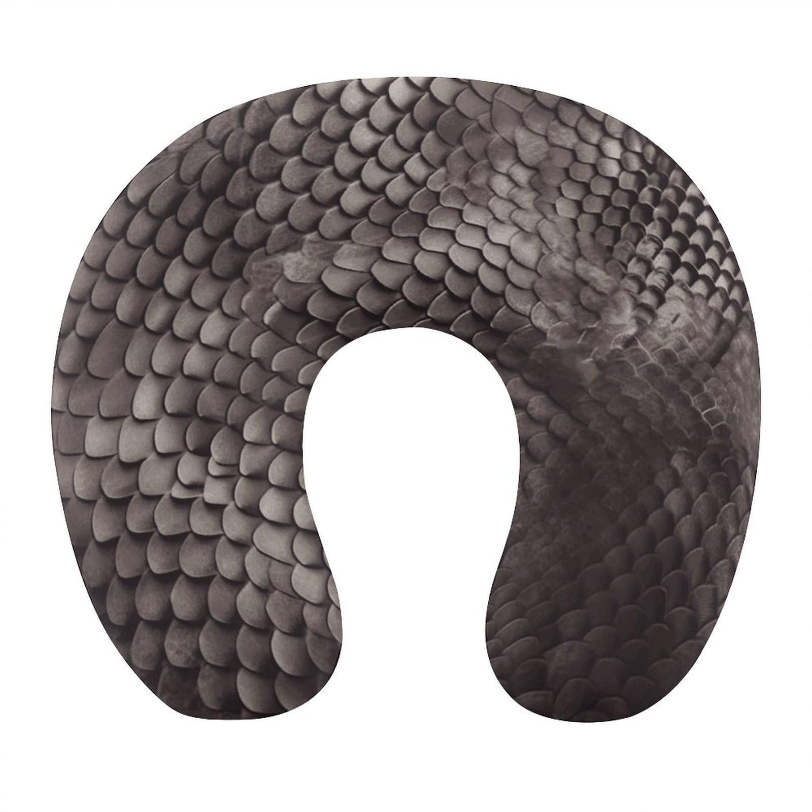 Btcowzrv Style Classic Snake Skin U Shaped Neck Pillow Travel Pillows